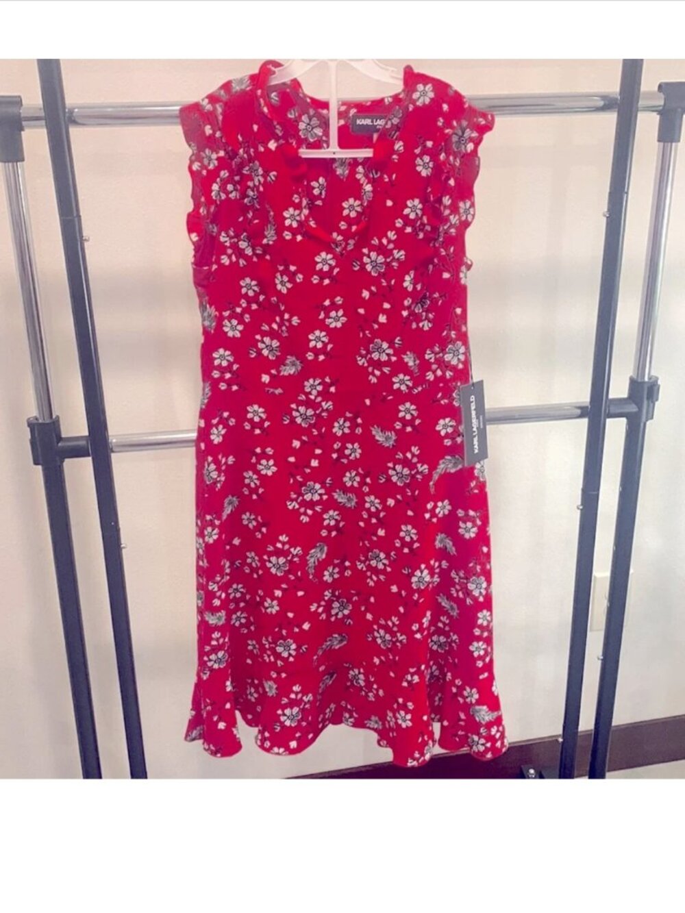 NWT Karl Lagerfeld Paris red spring/summer cocktail dress
